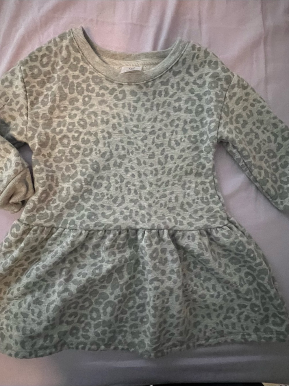 GAP Gray Leopard Print Peplum Dress